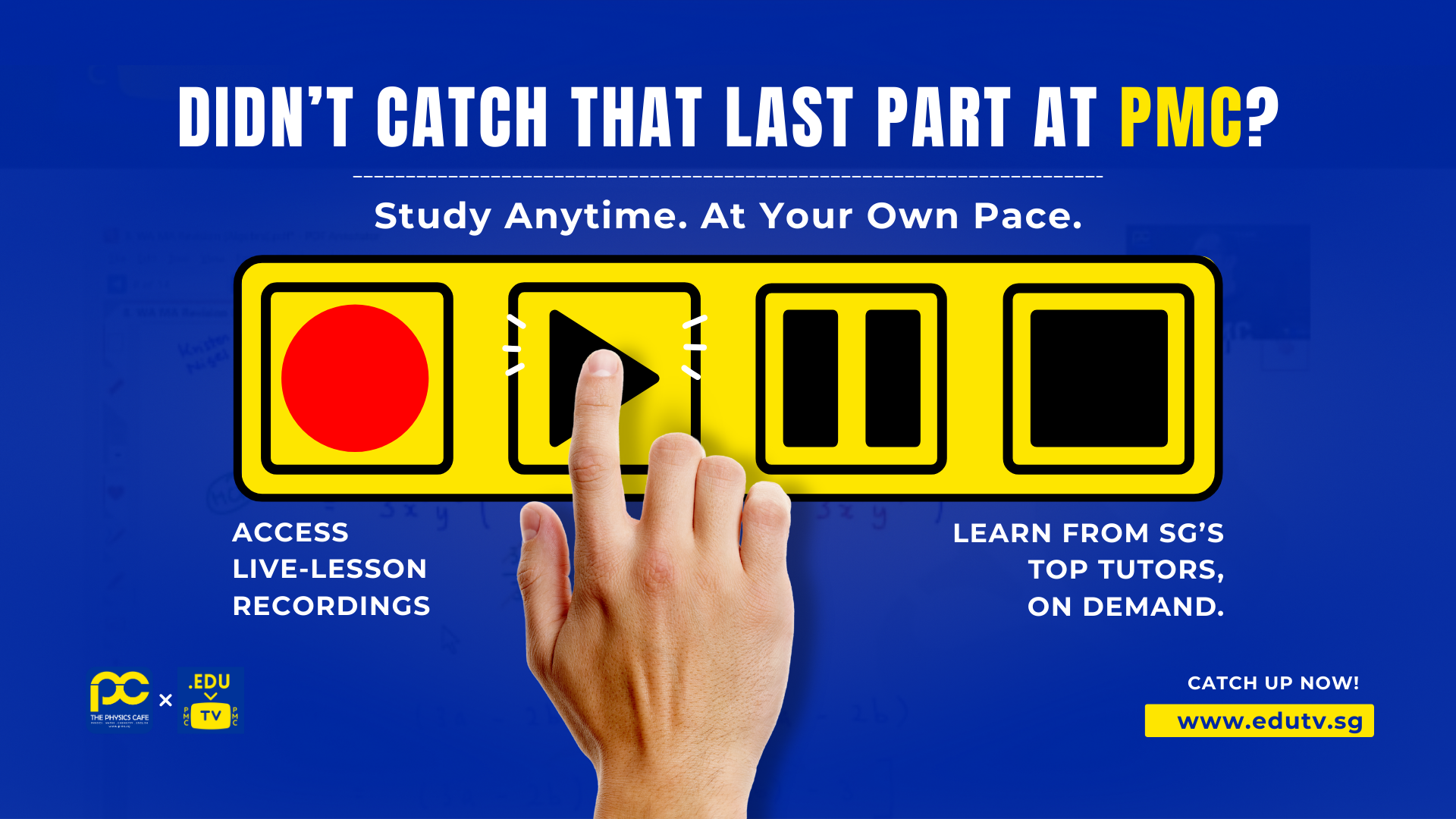 How to catch up missed lessons at PMC