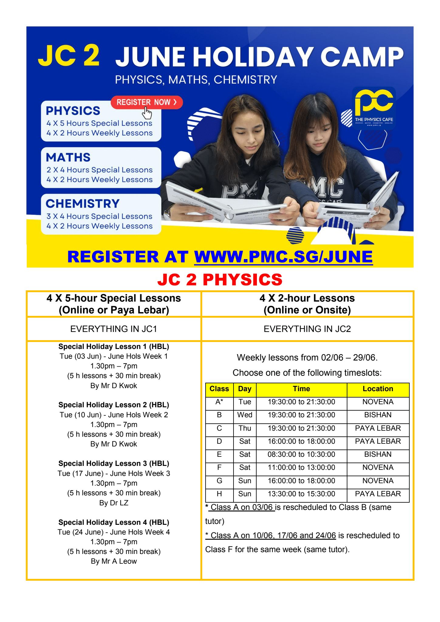PMC June Holiday Workshop 2025