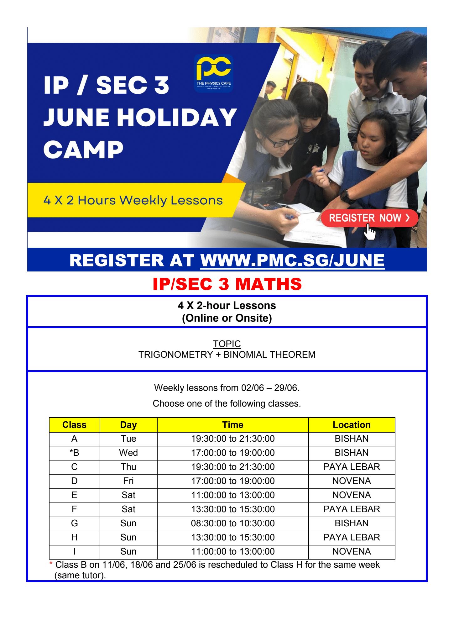 PMC June Holiday Workshop 2025