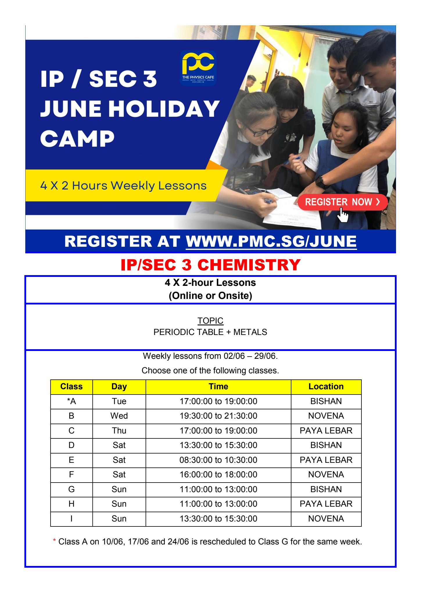 PMC June Holiday Workshop 2025