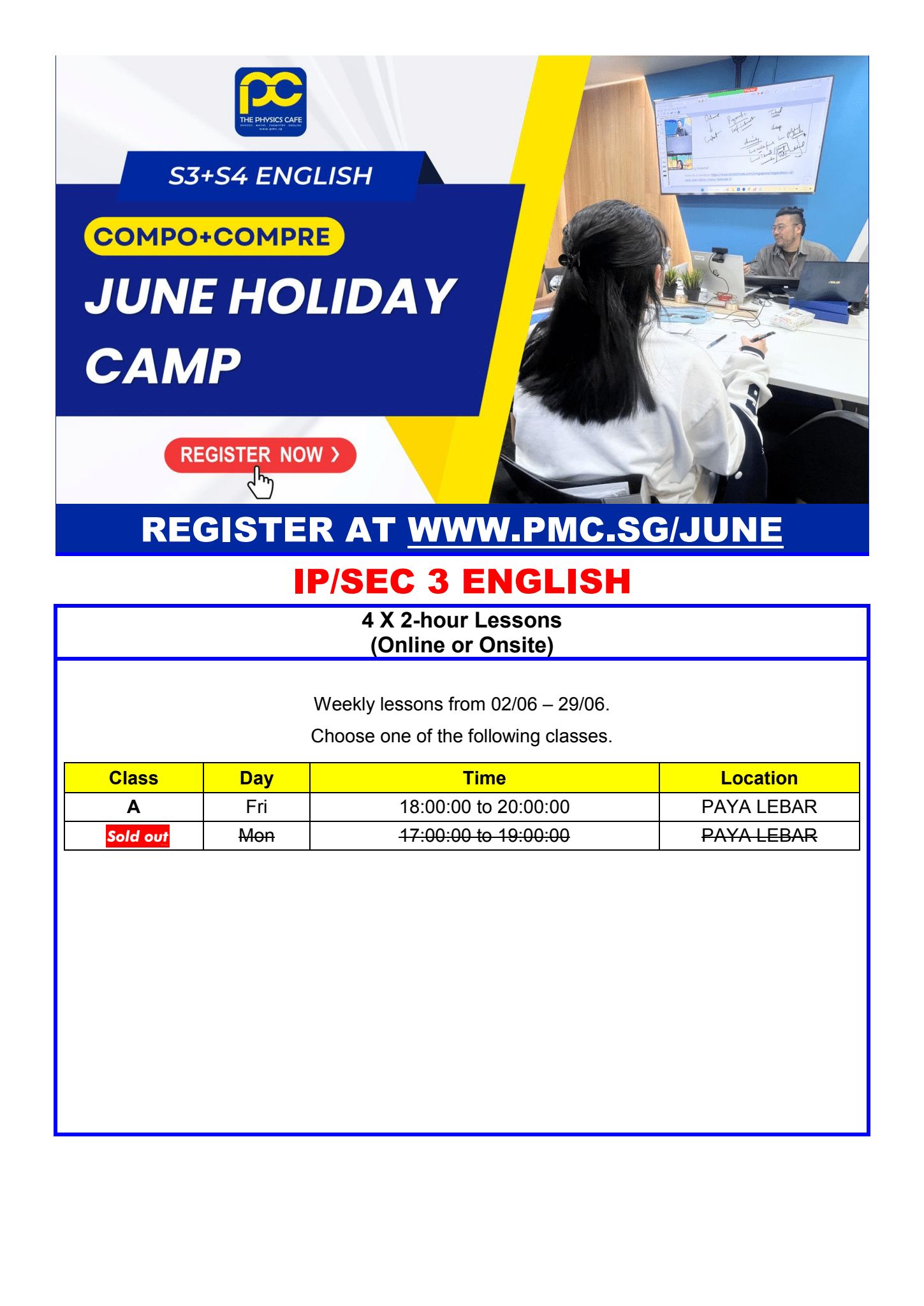 PMC June Holiday Workshop 2025